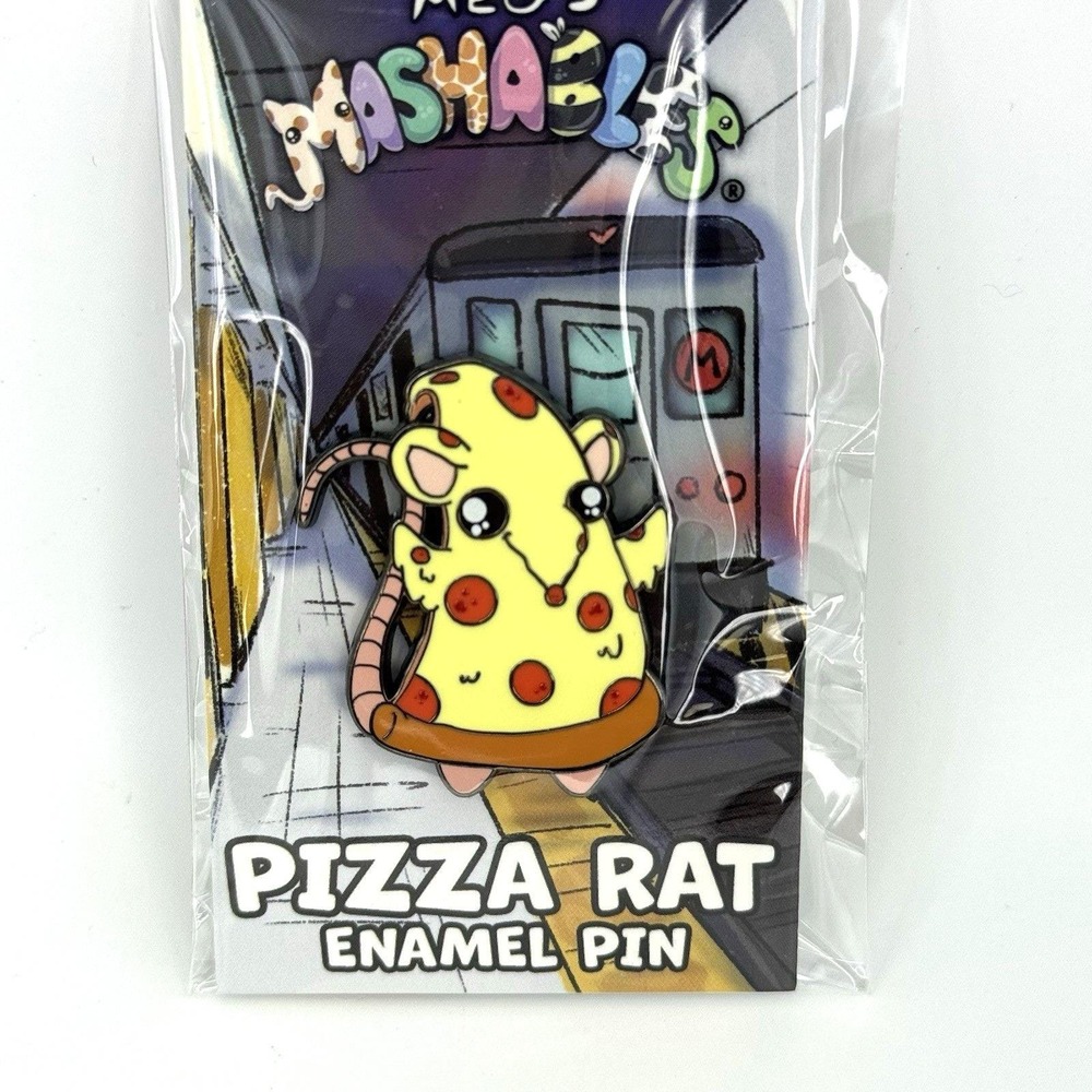 Meg's‎ Mashables Pizza Rat Enamel Pin 2025 NYCC Exclusive Subway Design NWT Rare